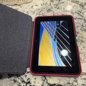 Kindle Fire with Pink Protective Case
